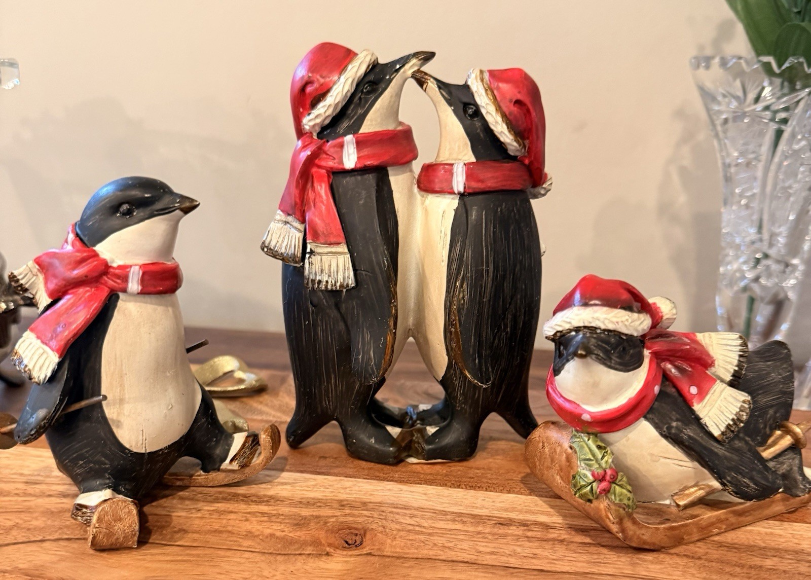 Vtg High Quality Resin Penguin Figurines Lot of 3 Collectibles