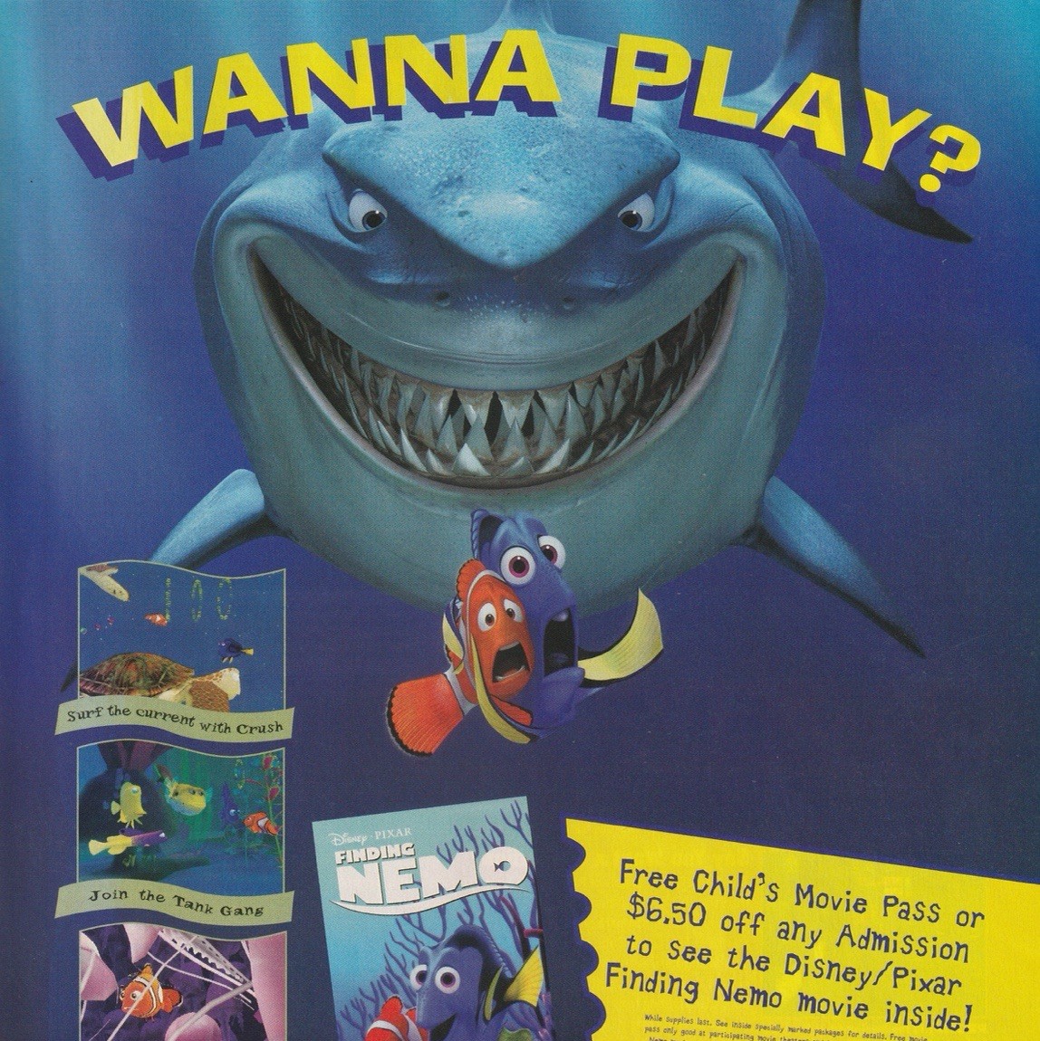 Vintage 2003 THQ Finding Nemo Orig Print Ad Bruce Shark Art 20x27cm GPM 176