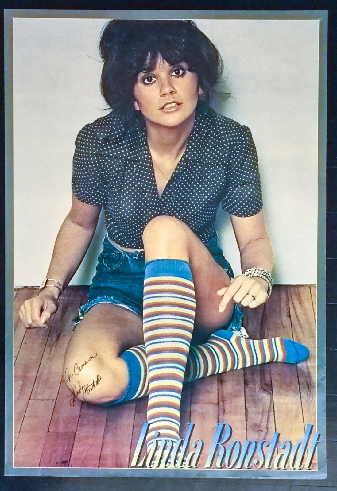LINDA RONSTADT Signed 1972 Self-Titled Promo Poster Vintage Autograph JSA COA