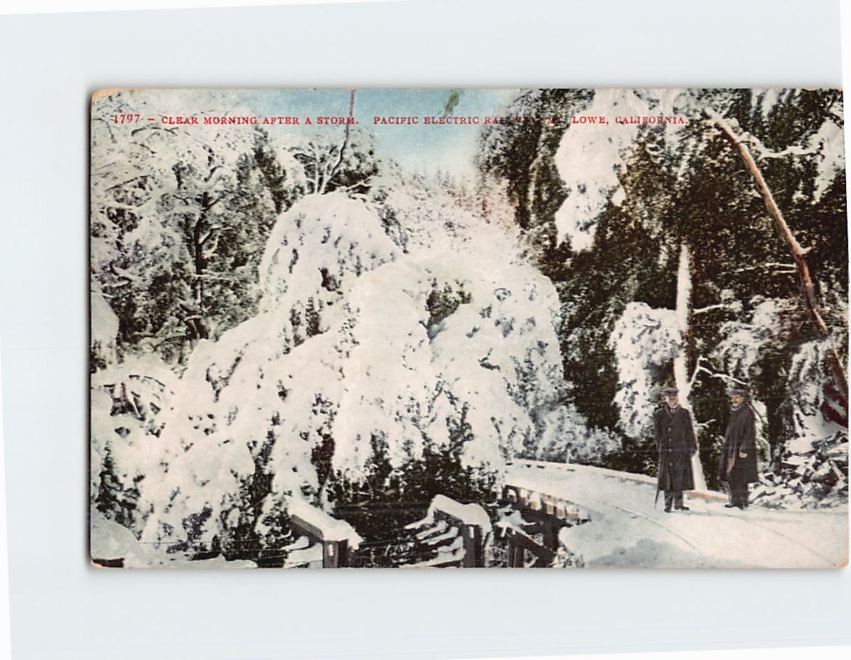 Postcard Clear Morning After A Storm Pacific Electric Railway Mt. Lowe CA USA