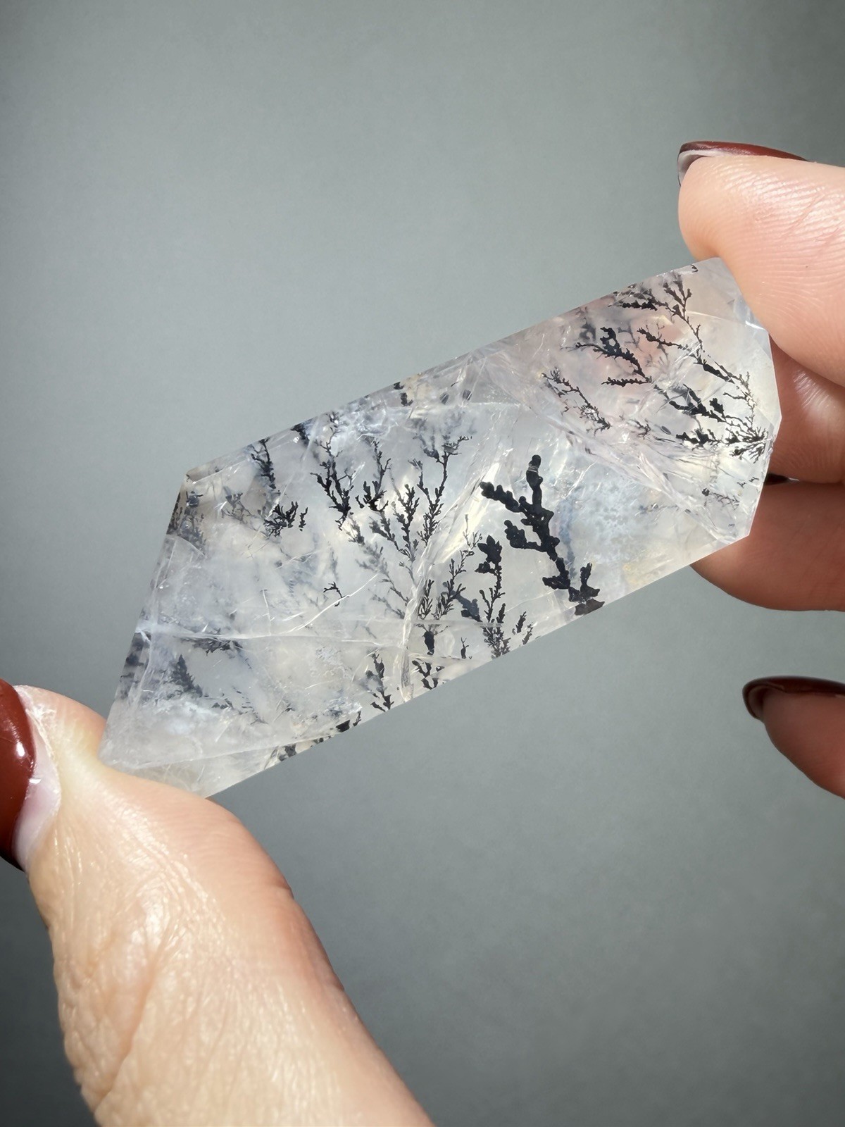 Natural Dendritic Quartz Freeform | Scenic Landscape Quartz with Black Dendritic