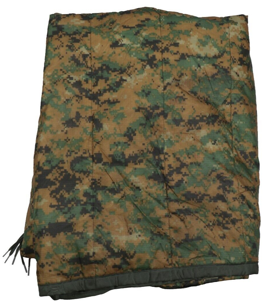 DAMAGED USMC Zippered Poncho Liner Woobie Woodland Marpat Digital Blanket