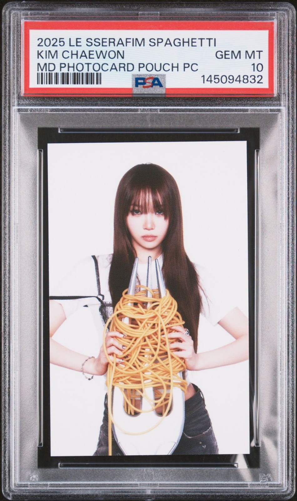 KIM CHAEWON LE SSERAFIM 1ST SINGLE ALBUM SPAGHETTI POUCH PC GEM MINT PSA 10