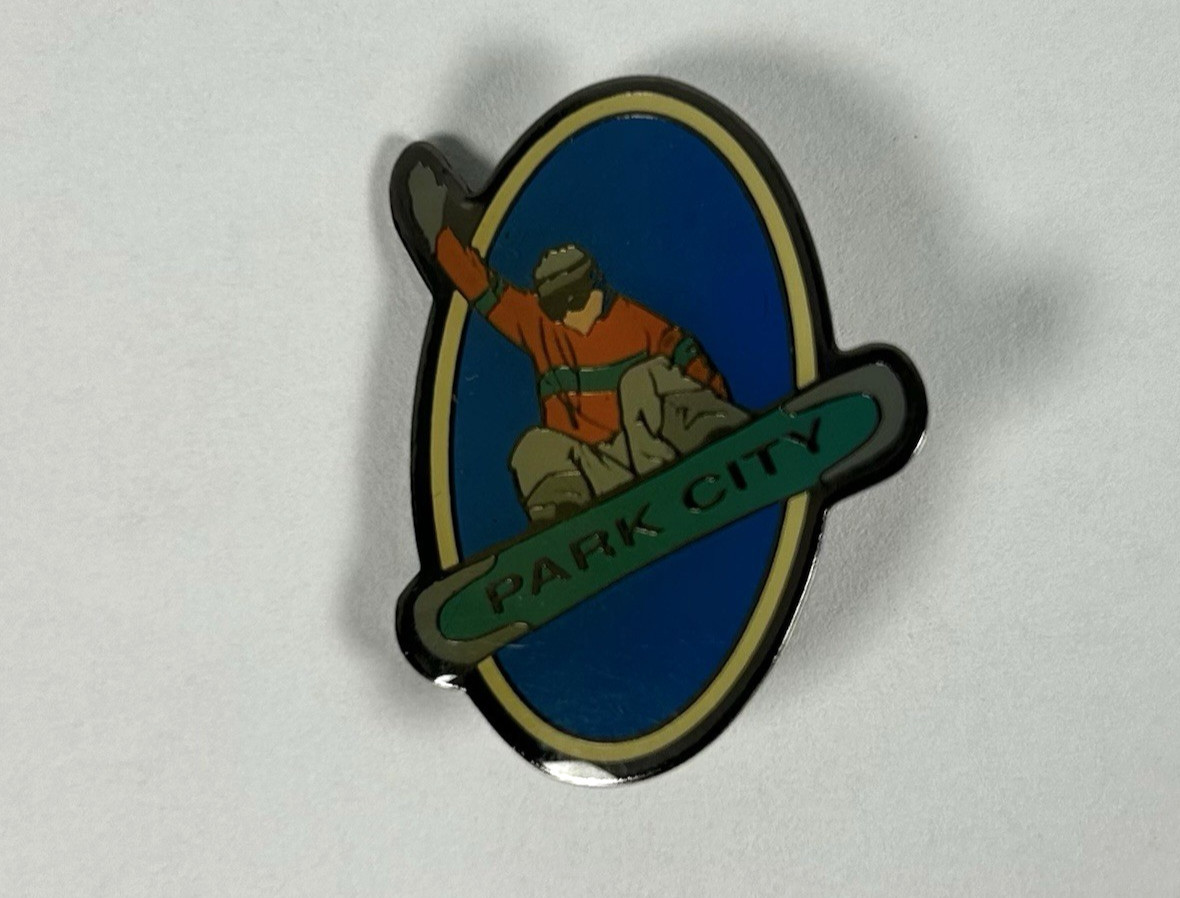 Vintage Park City Ski Resort Snowboard Pin Brooch Souvenir Great Condition