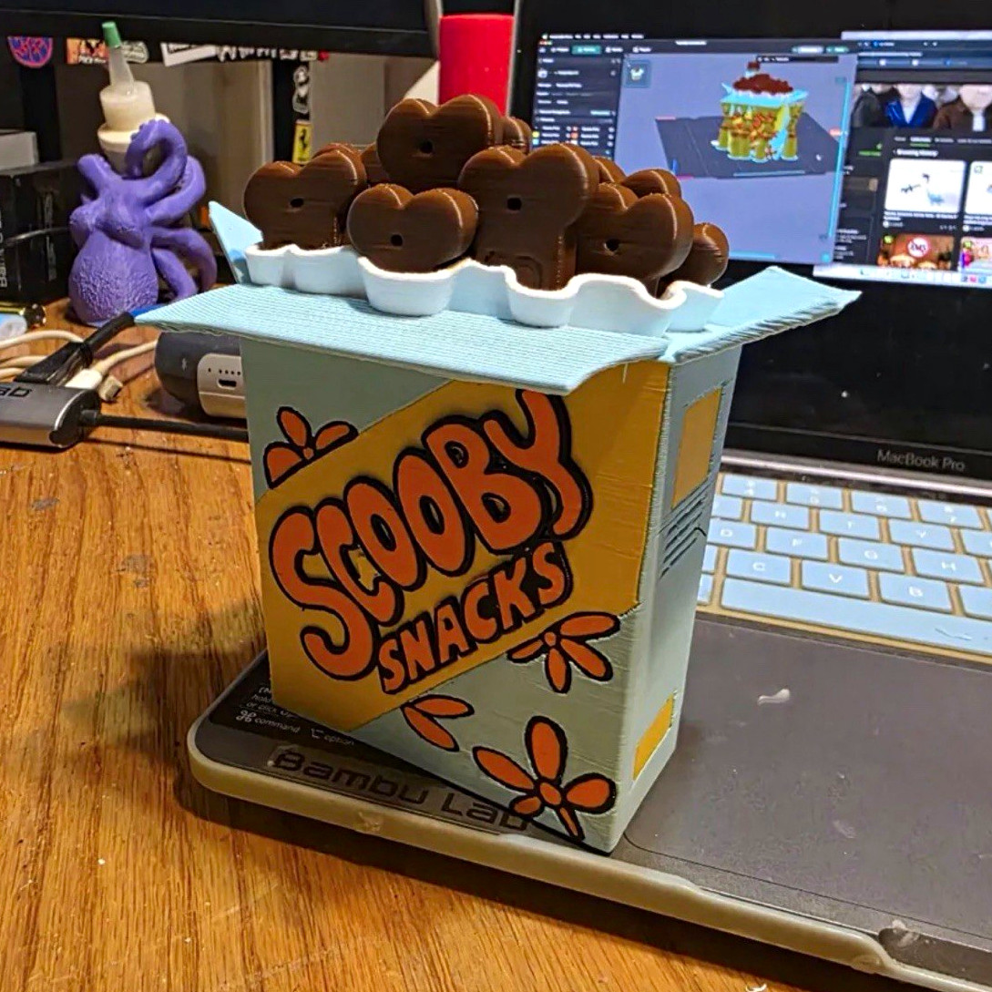 Scooby Snacks Box Display 3D Printed Prop Scooby-Doo Retro Cartoon Decor