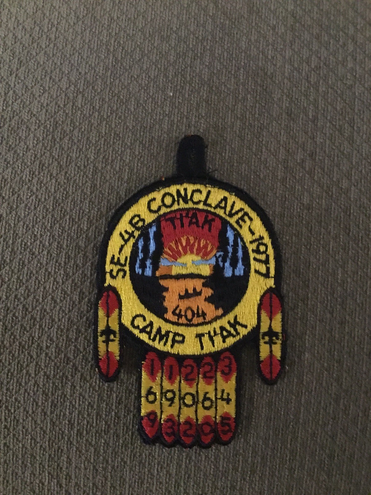 Camp TI’AK  ( Tiak )  SE-4B Conclave Patch From 1977.  Chicksa Yocona OA