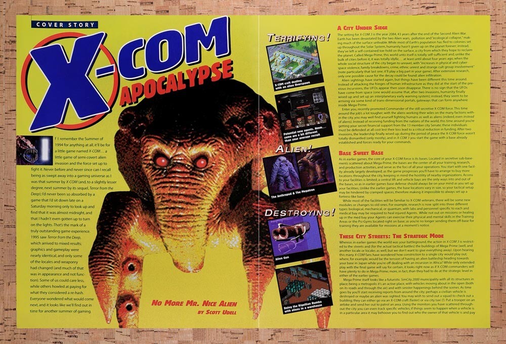 1996 X-Com Apocalypse PC Original Advertisement / Retro Wall Art v2