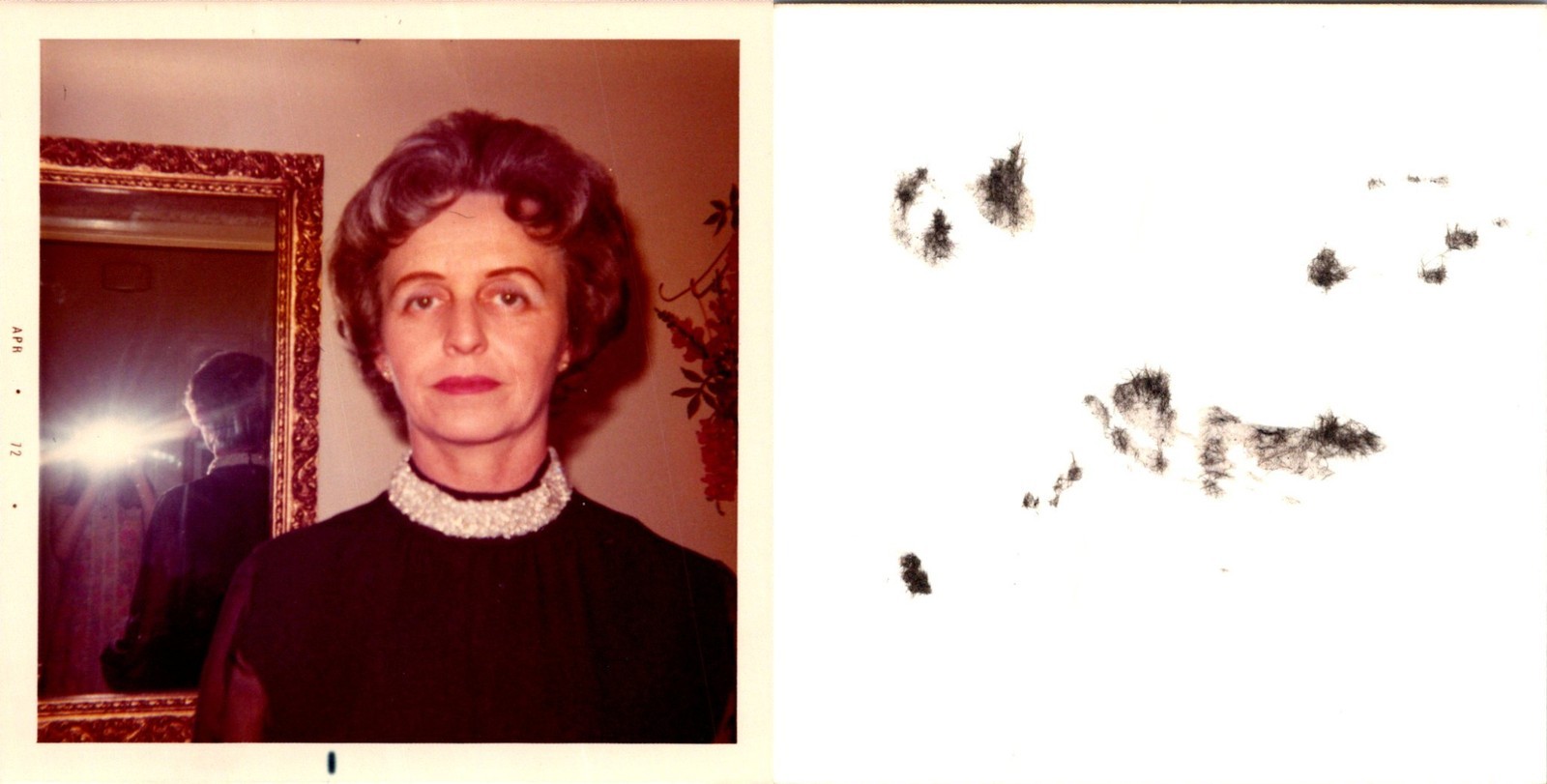 Older Woman Getting Her Picture Taking In Front Of A Mirror Found Photo V2073