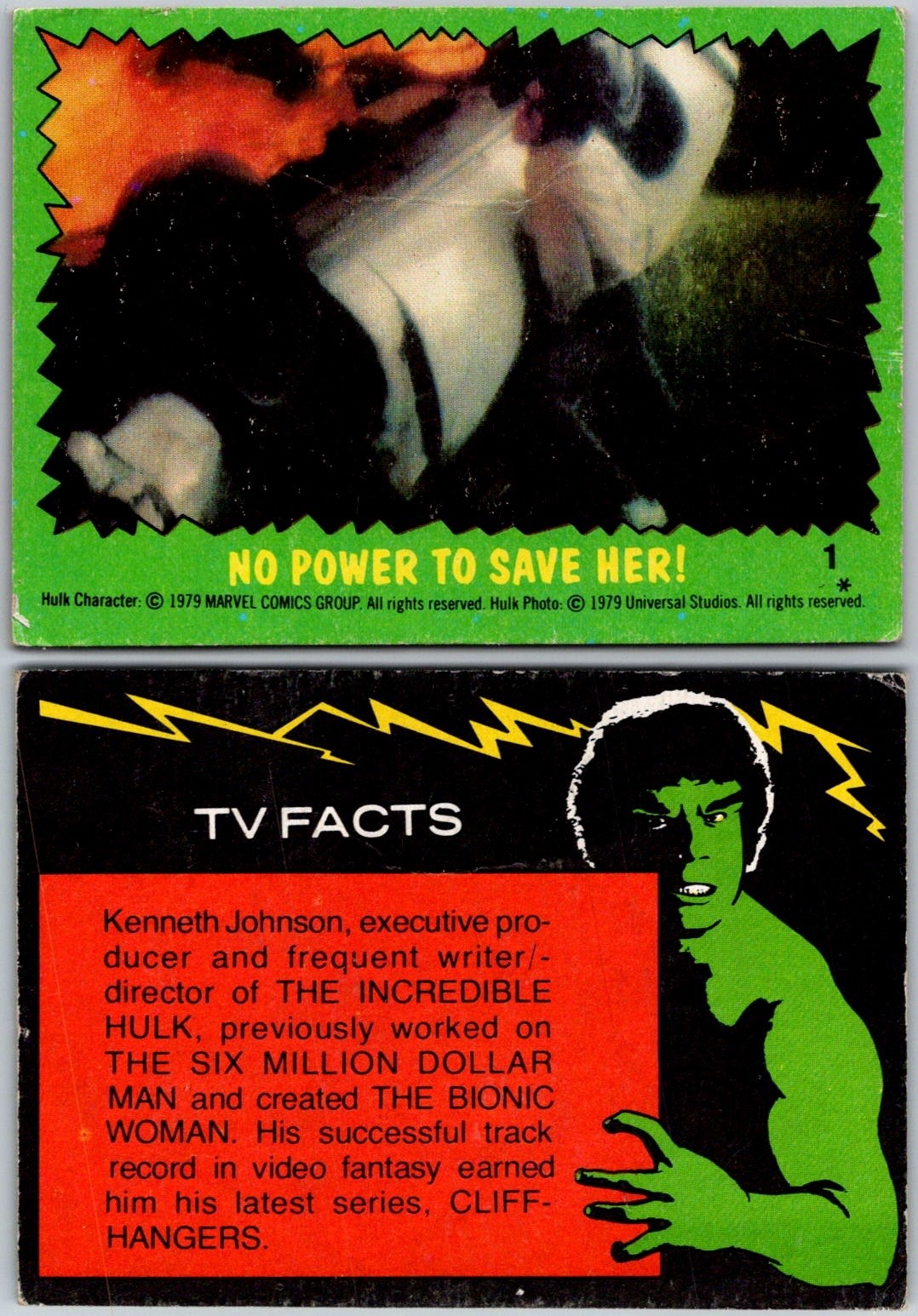 1979 Topps THE INCREDIBLE HULK TV Show Cards & Stickers - Set  Break - U Pick