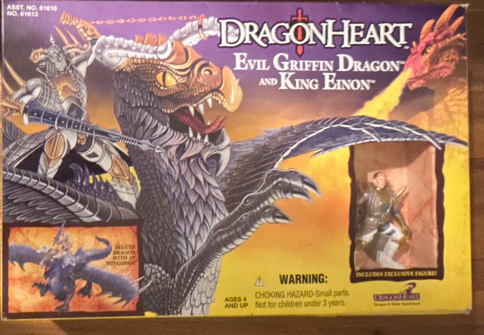 Dragonheart Evil Griffin Dragon & King Einon Deluxe Dragon & Rider Figures 1995