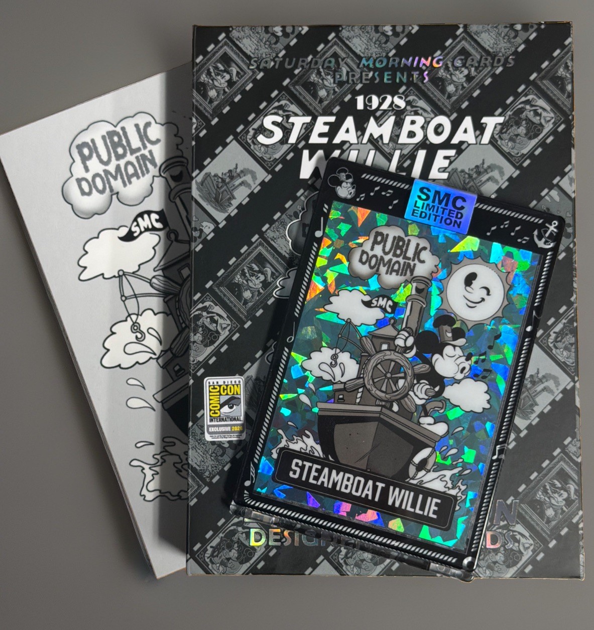SMC Steamboat Willie Saturday Morning Cards 2026 SDCC 2/25 Blue Crack Ice