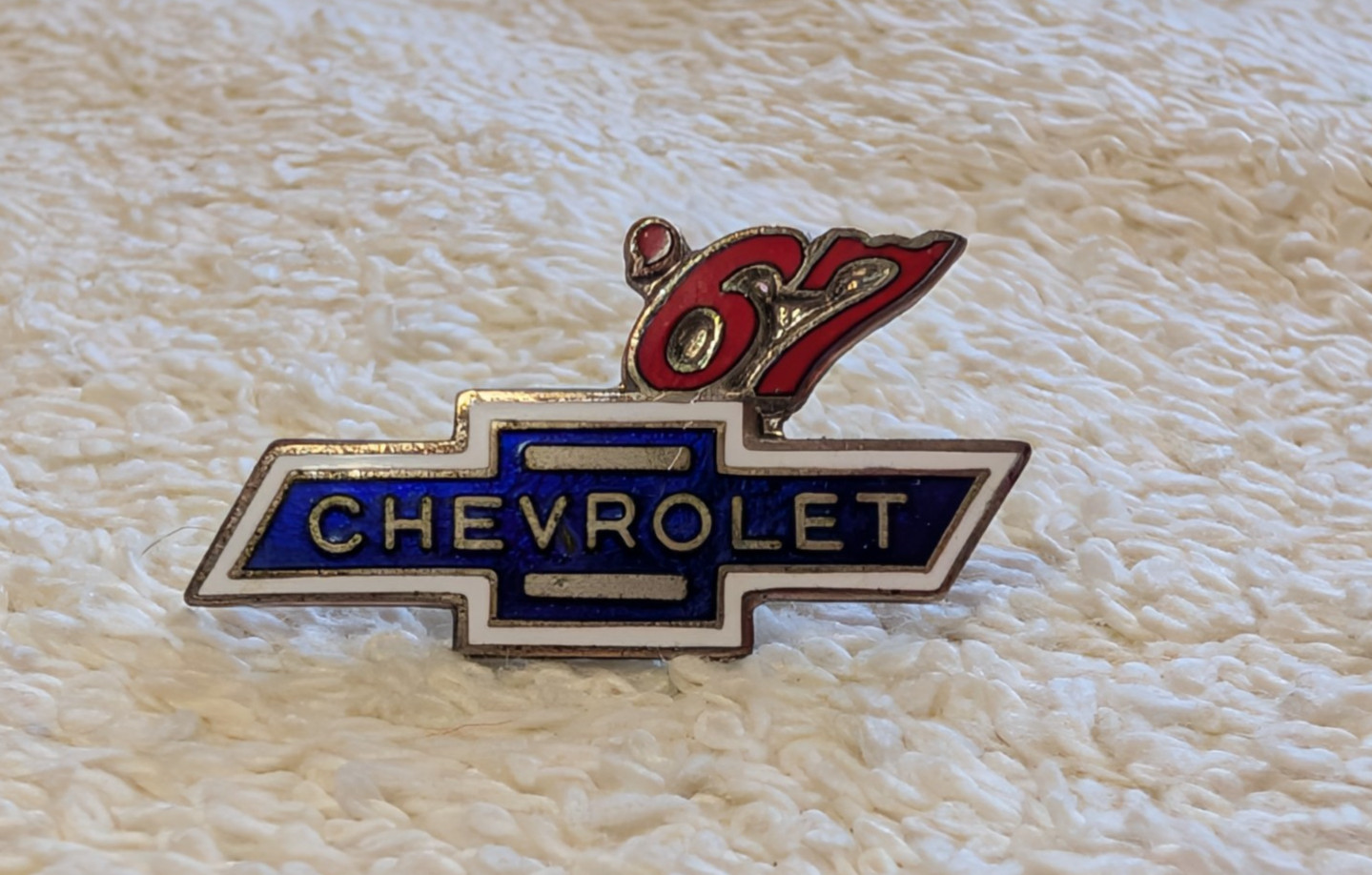 1967 Chevrolet Lapel Pin-Tack Pin-Hat Pin Bowtie Red Number  Nice