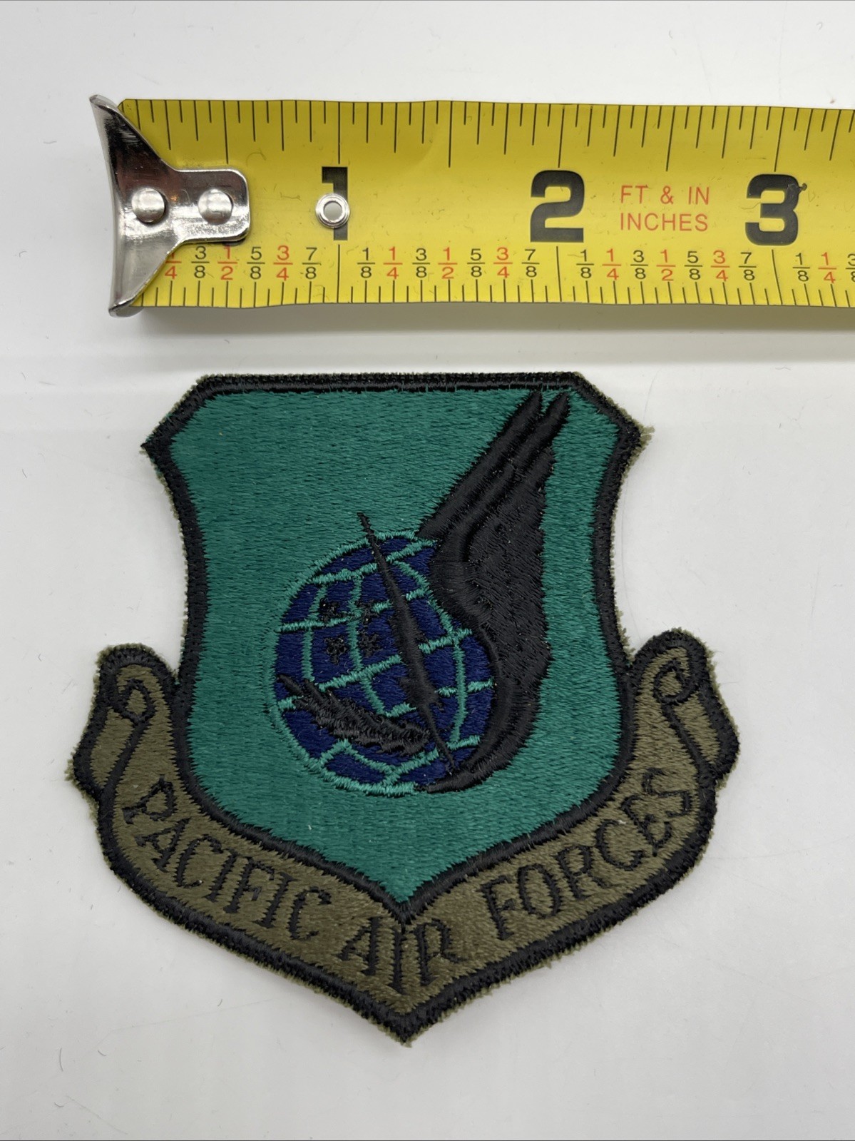 U.S. Military USAF Pacific Air Forces Patch Insignia Cut Edge Subdued Black Iron