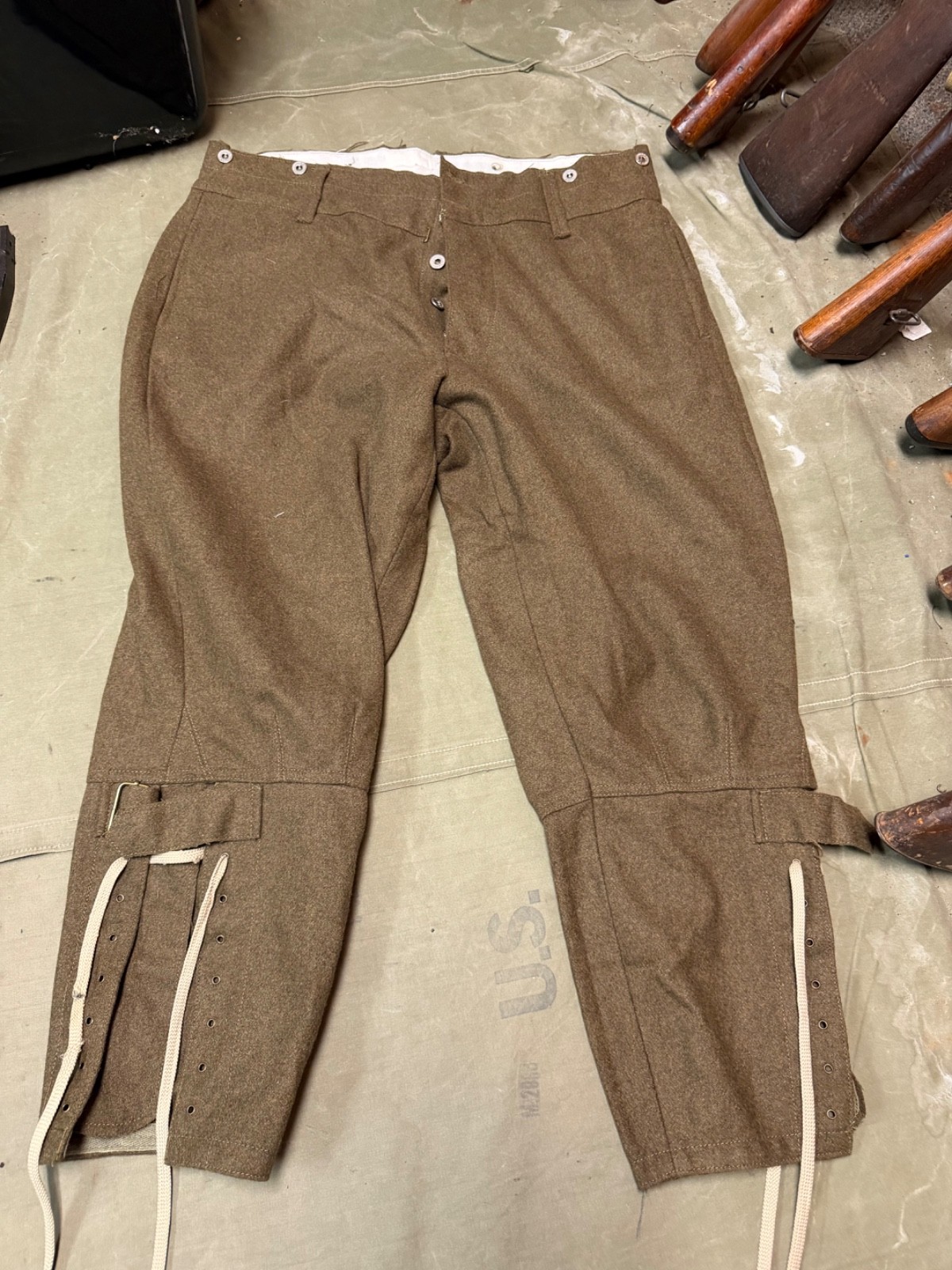 WWII FRENCH M1935 INFANTRY COMBAT FIELD WOOL TROUSERS-XLARGE 38 WAIST