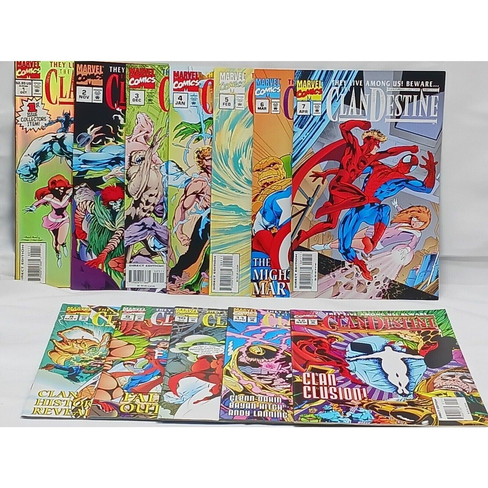The ClanDestine Run #1 - #12 Comic Book Lot of 12 (1994-1995, Marvel)