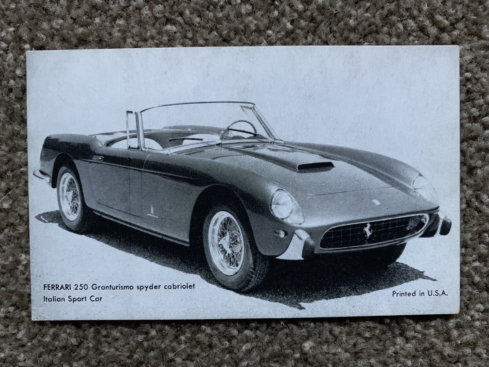 1958 Ferrari 250GT Cabriolet Postcard, Unused, 