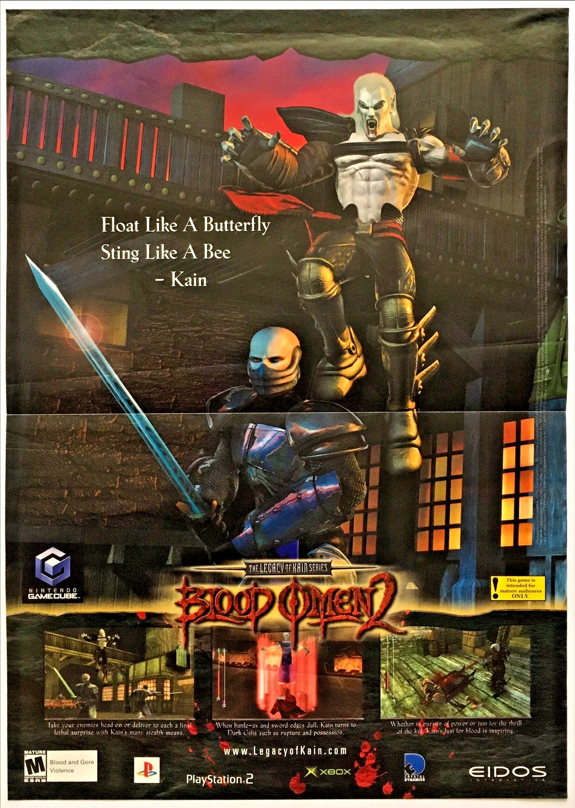 Blood Omen 2 - GameCube PS2 - Vintage Original Poster Game Promo Art 2002