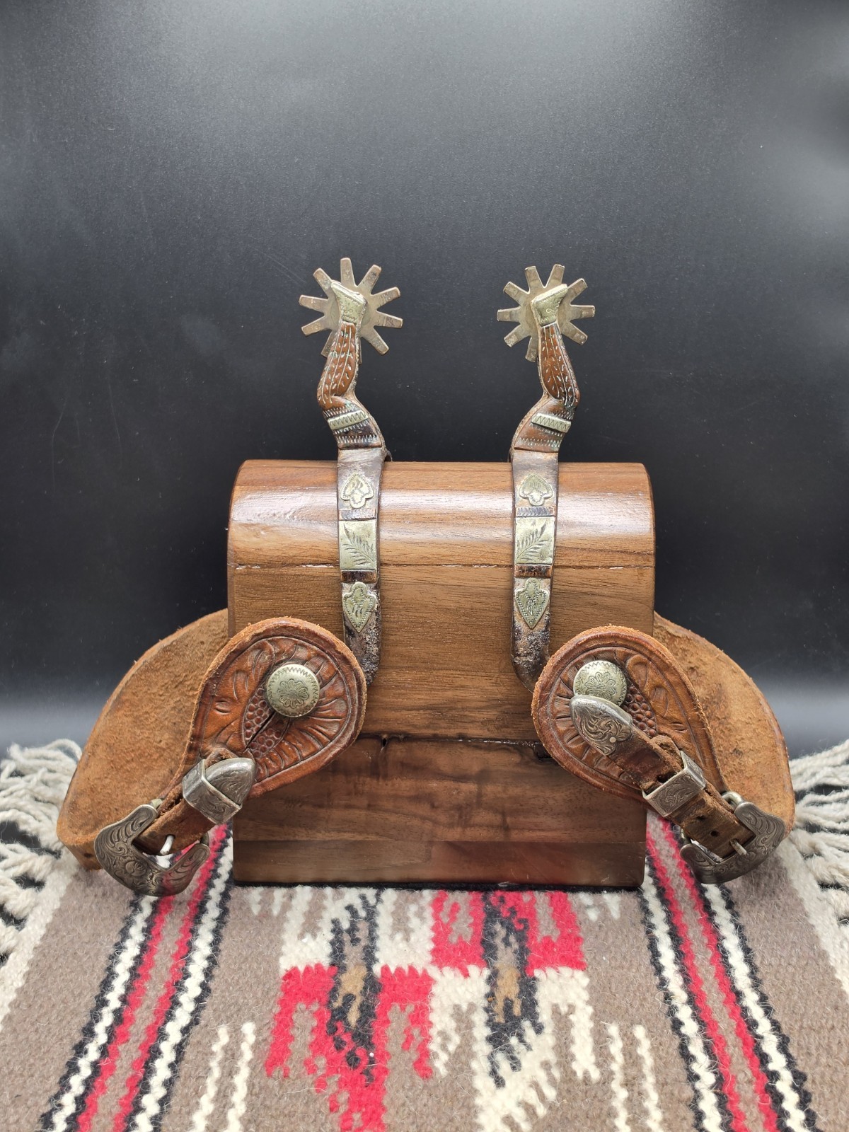 Rare Antique CP Shipley Gal Leg Spurs 1915 Era