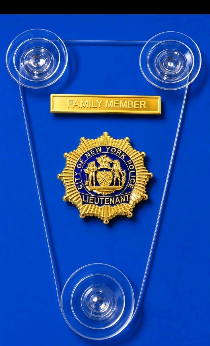 NOVELTY CAR DASH WINDSHIELD ORNAMENT 2026 NYPD LBA LIEUTENANTS AUTHENTIC NYC