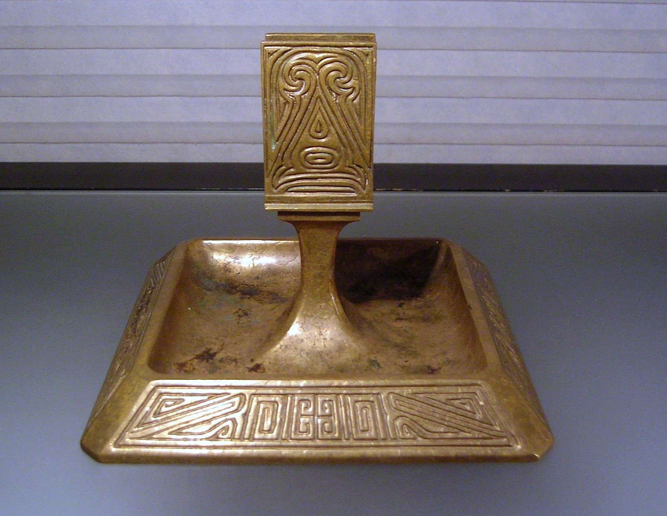 Antique Tiffany & Co. Bronze Dore Ashtray Match Holder