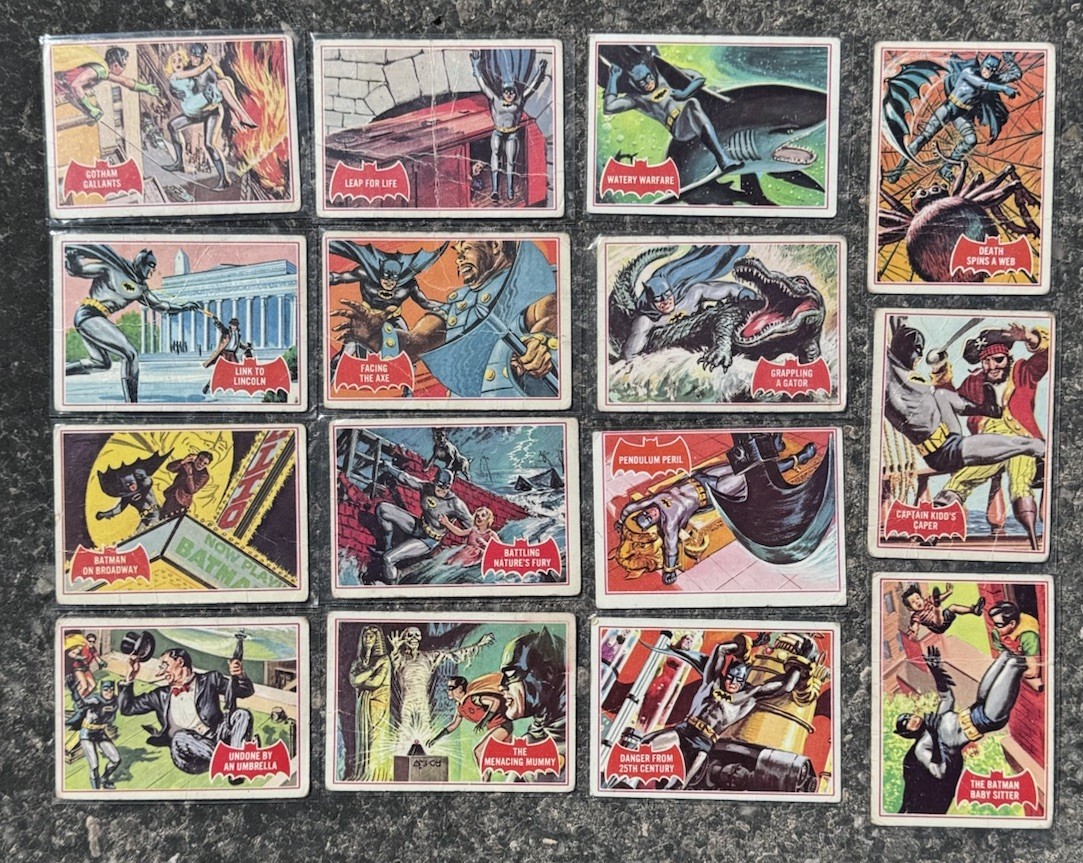 1966 TOPPS DC BATMAN LOT Red Bat  15 Cards Vintage Fast 