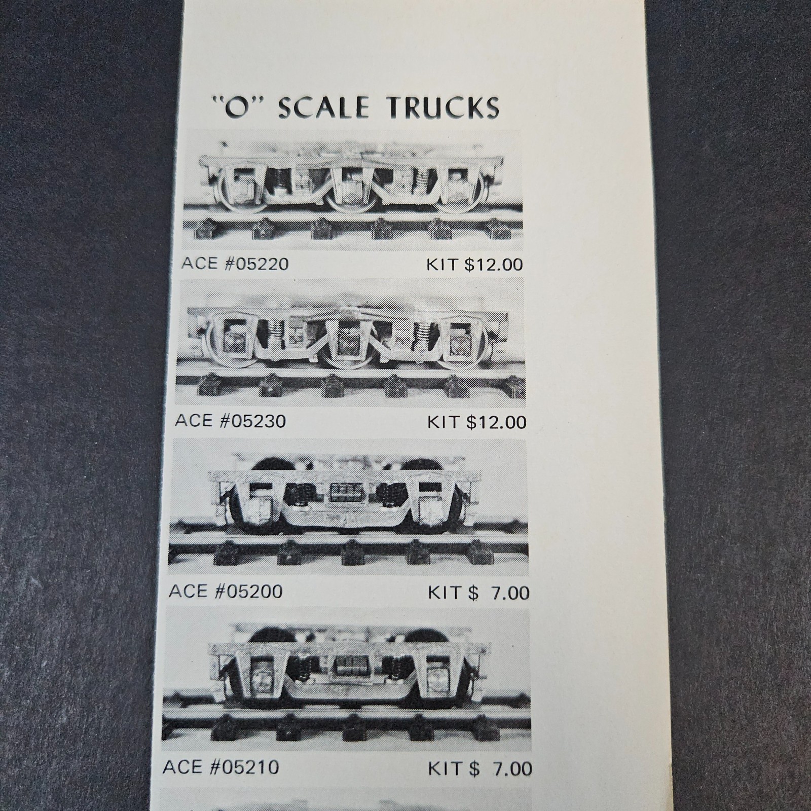 1972 Ace Model Railroad Equipment O Scale Trucks Vintage Print Ad Lebanon PA