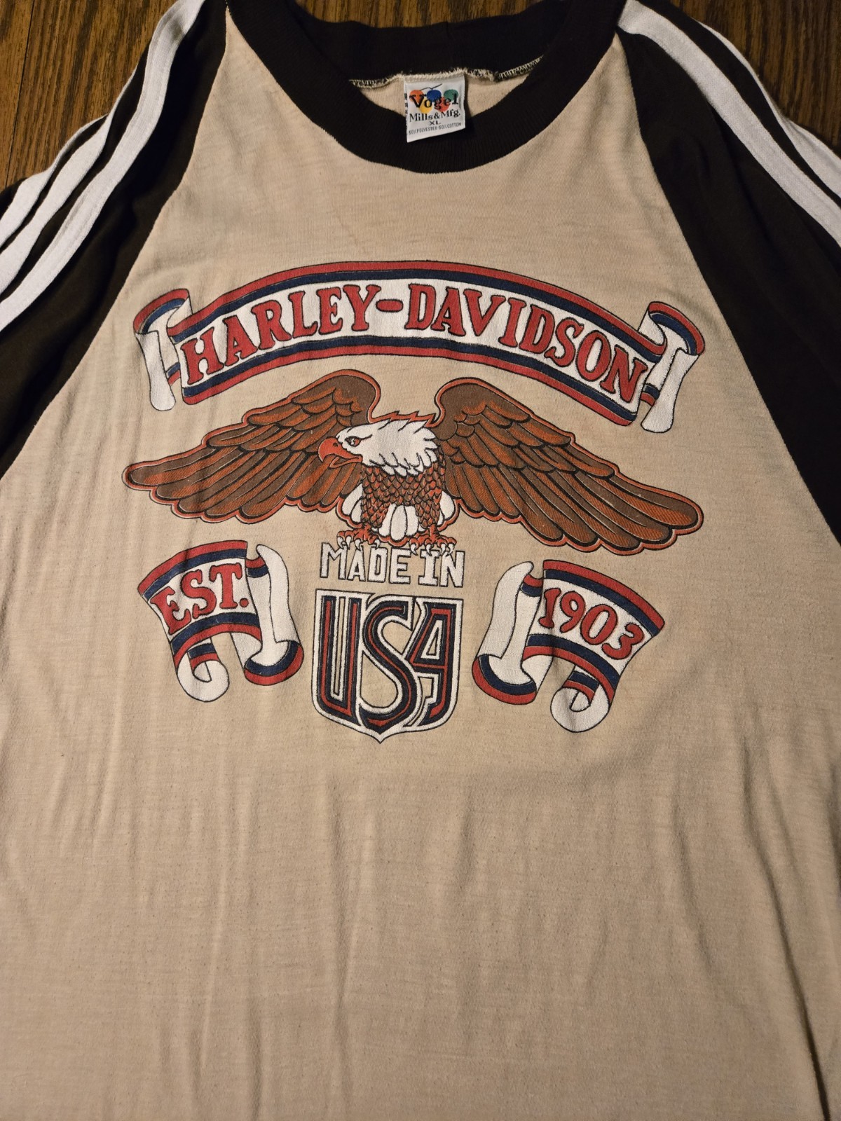 Mens Vintage 1980\'s Harley Davidson short Sleeve T-shirt  Size XL