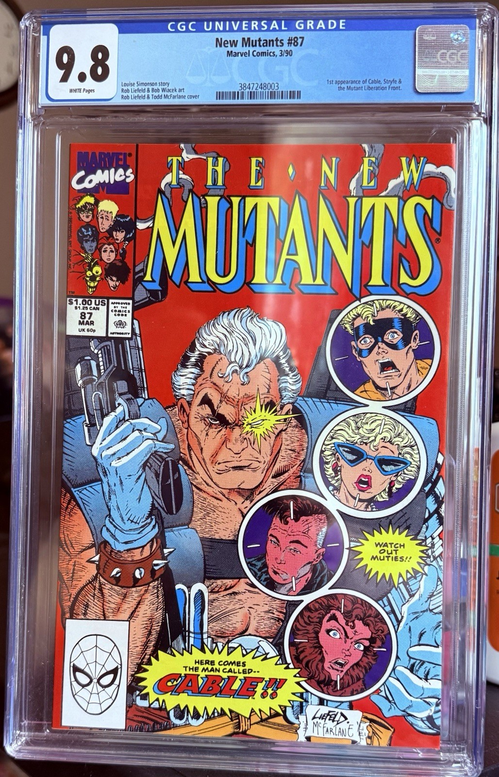 The New Mutants 87 (1990) 🗝️key issue🔑CGC 9.8, 1st First Appearance Cable
