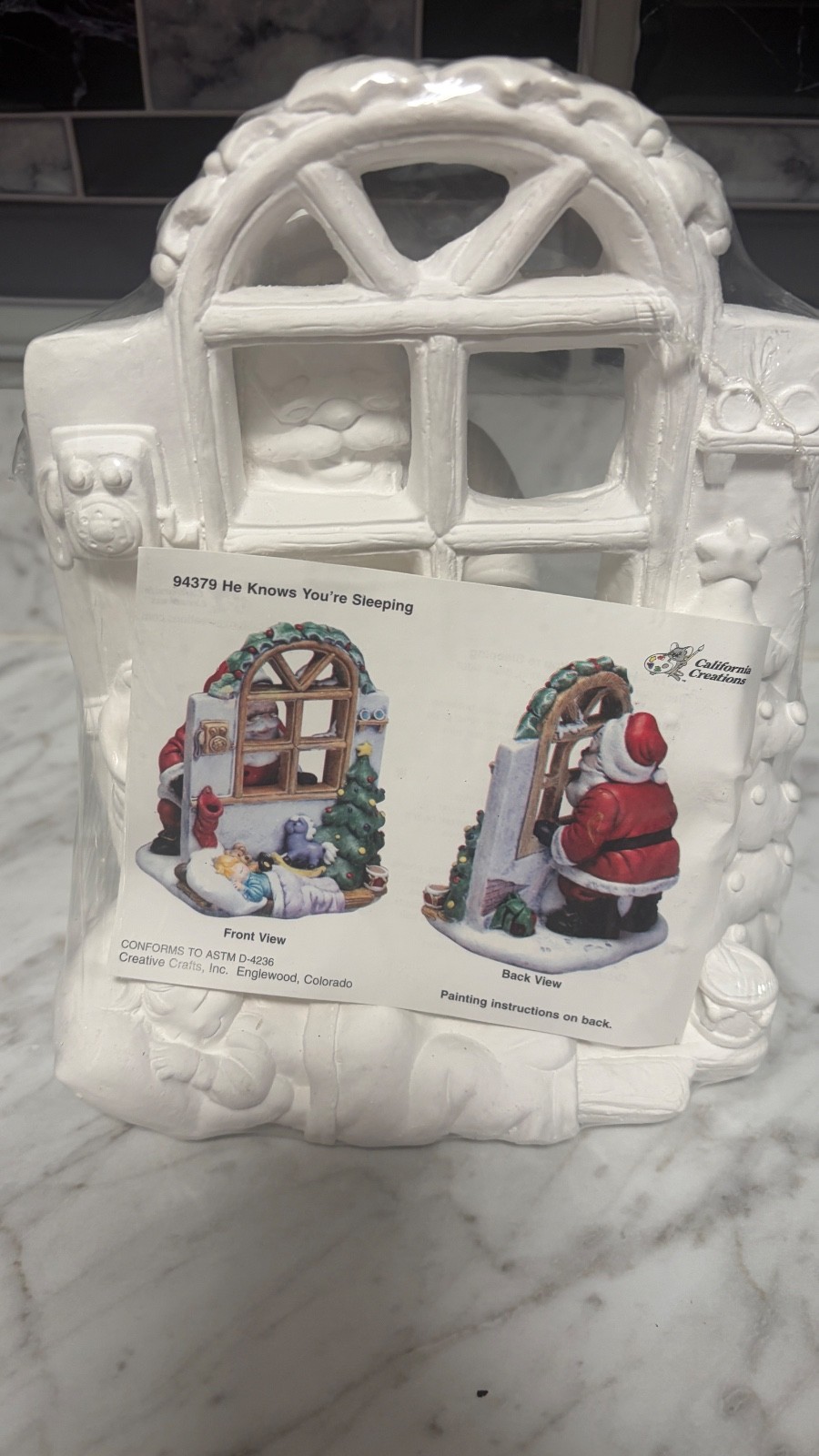 Vintage California Creations Santa He Knows When You Are Sleeping . New Sealed