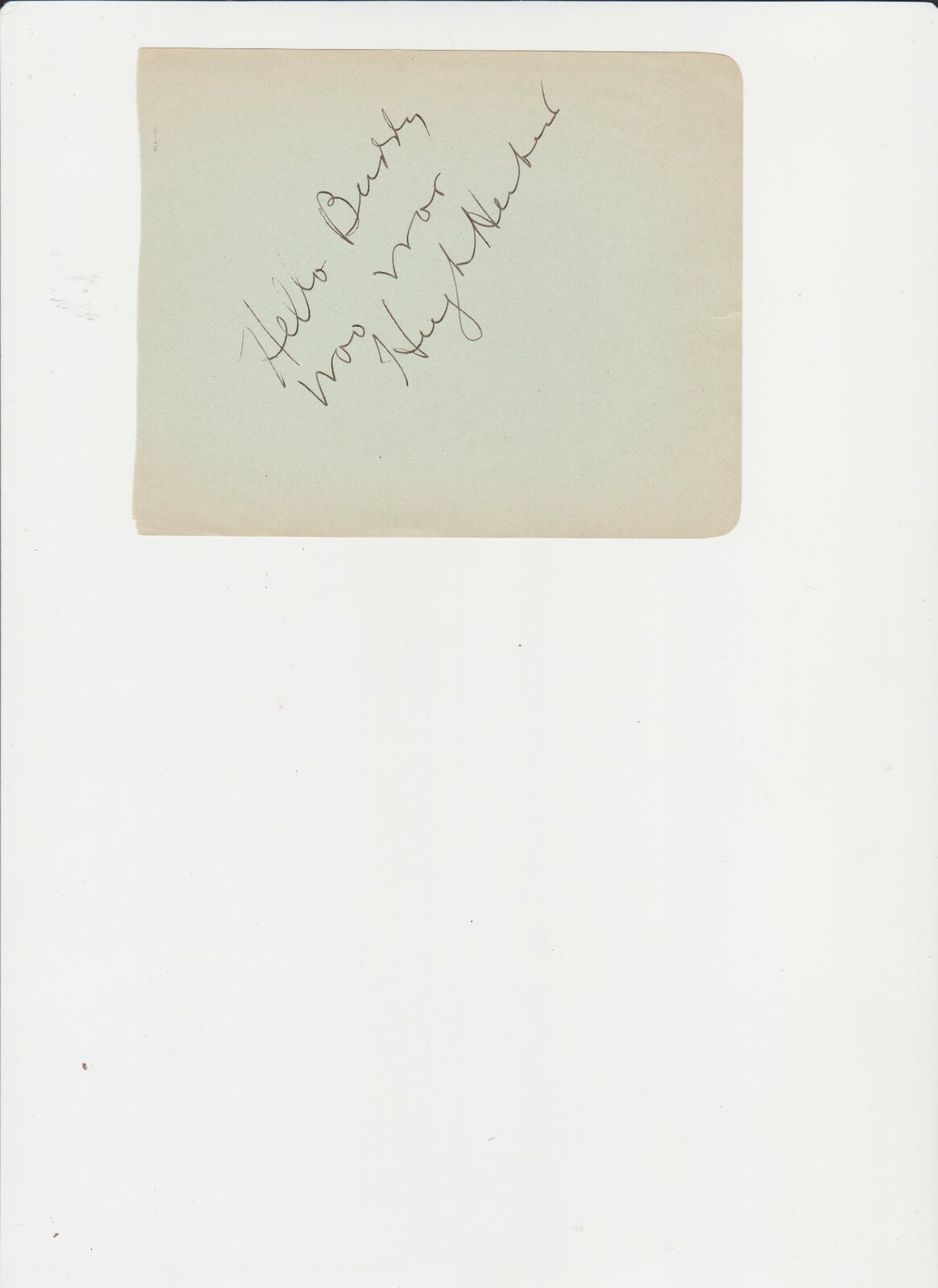 ACTOR HUGH HERBERT AUTOGRAPH ON ALBUM PAGE