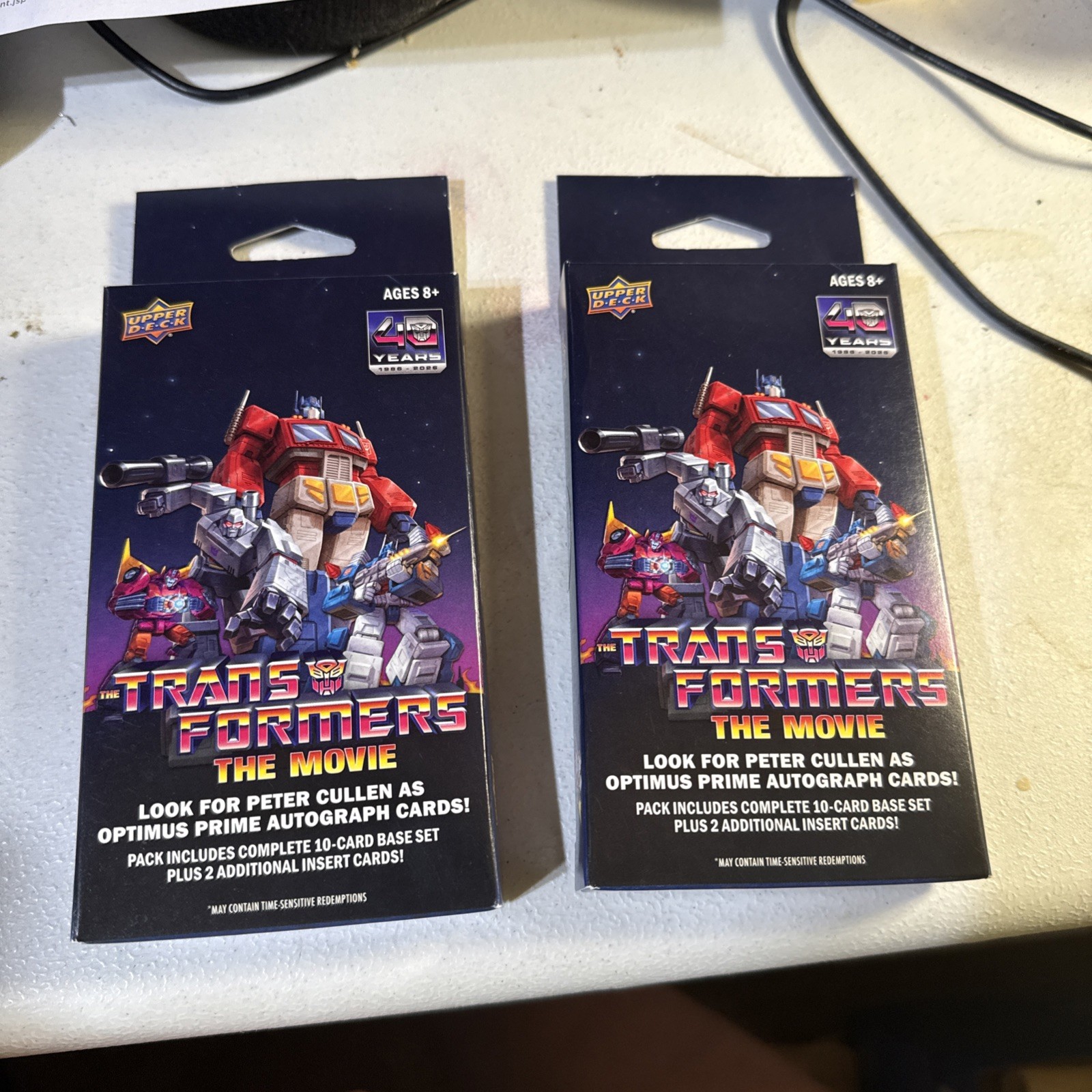Upper Deck Transformers The Movie 40th Anniversary 2 Packs 12 Cards 2026