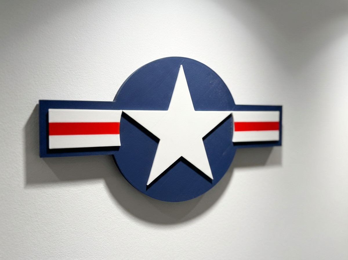 USAF Star & Bar 3D Wall Sign U.S. Air Force Roundel Military Aviation