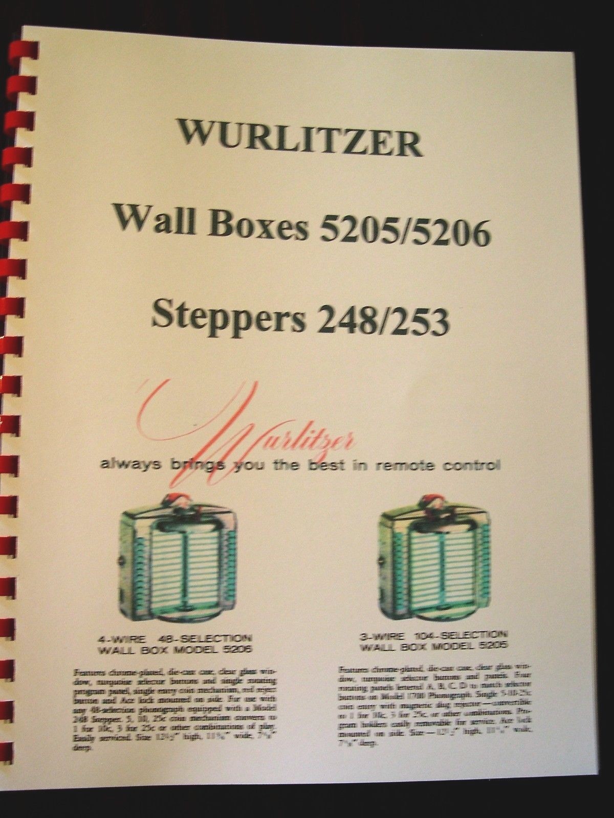 Wurlitzer 5205/5206 Wall Box & 253 Stepper Manual