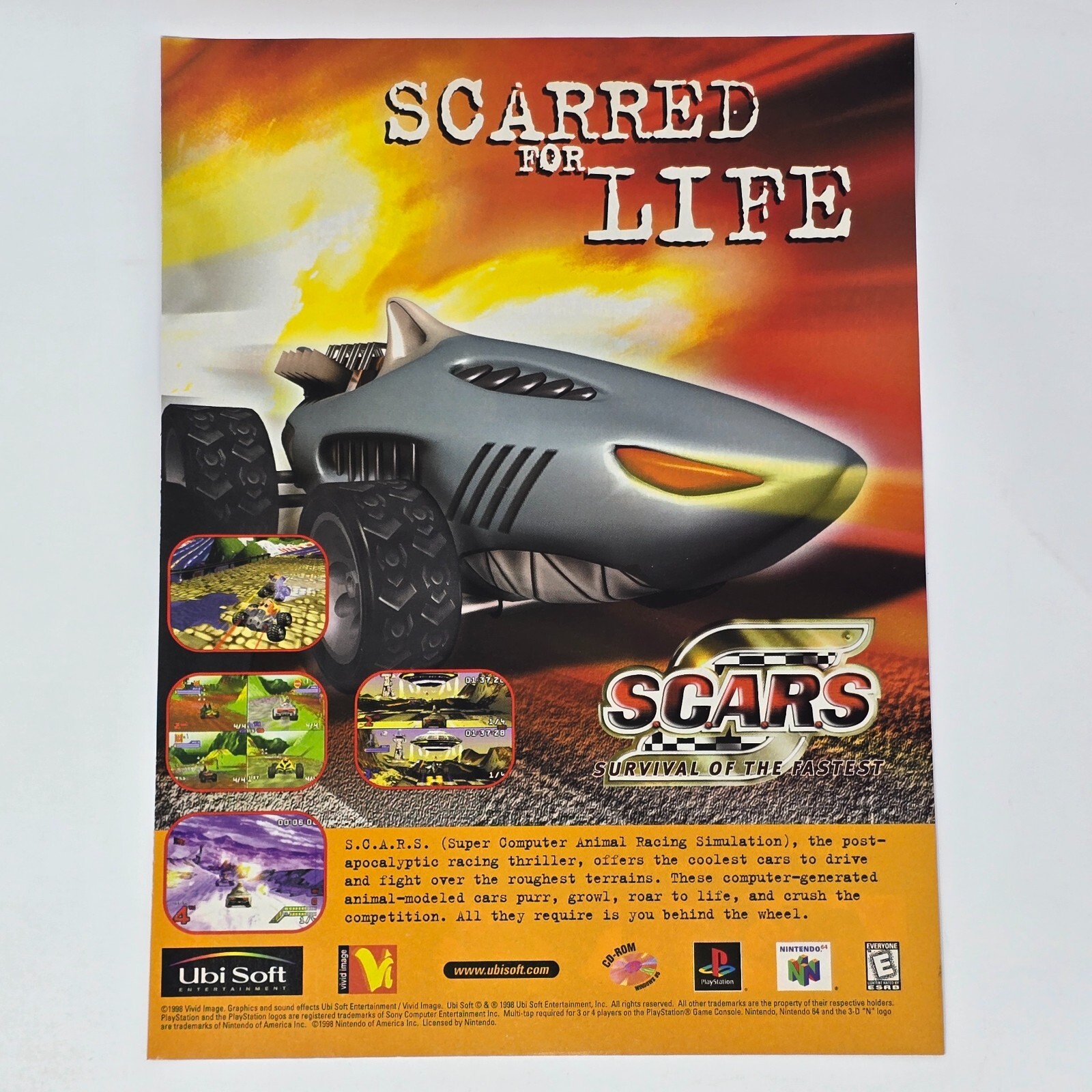 S.C.A.R.S. Scars Survival of the Fastest PS1 N64 PC Print Ad/Poster Promo Art