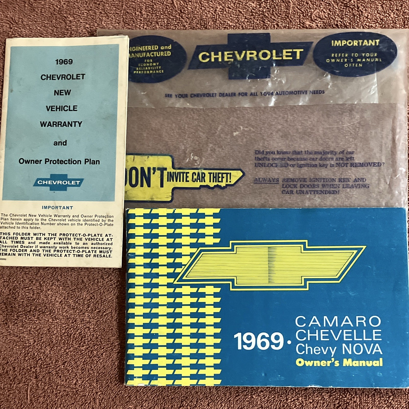 First Edition August 1968. Original 1969 Owners Manual and Warranty. Rare Item