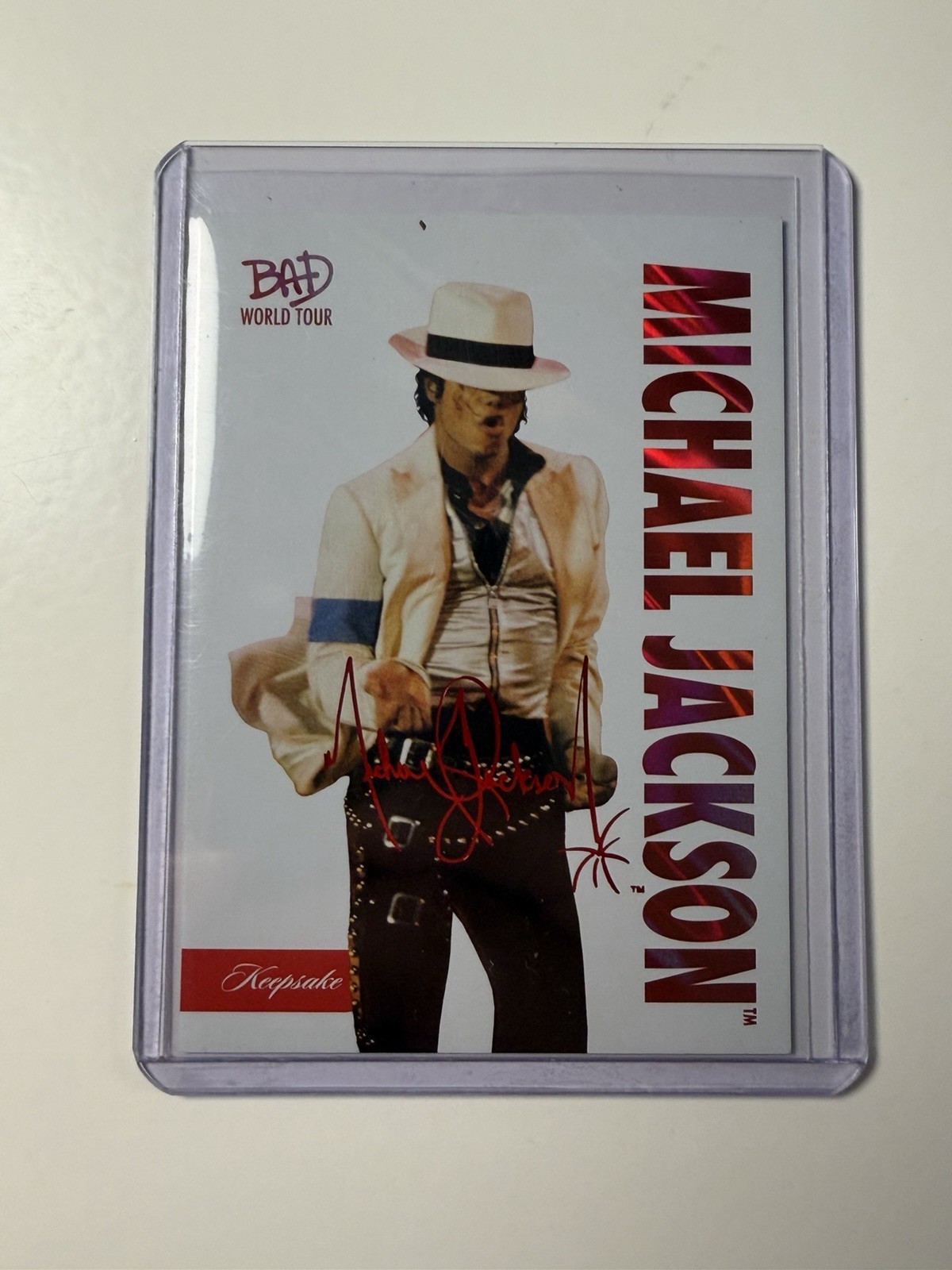 Keepsake Michael Jackson 01/07 Bad World Tour Red Laser Signature SUPER RARE #26