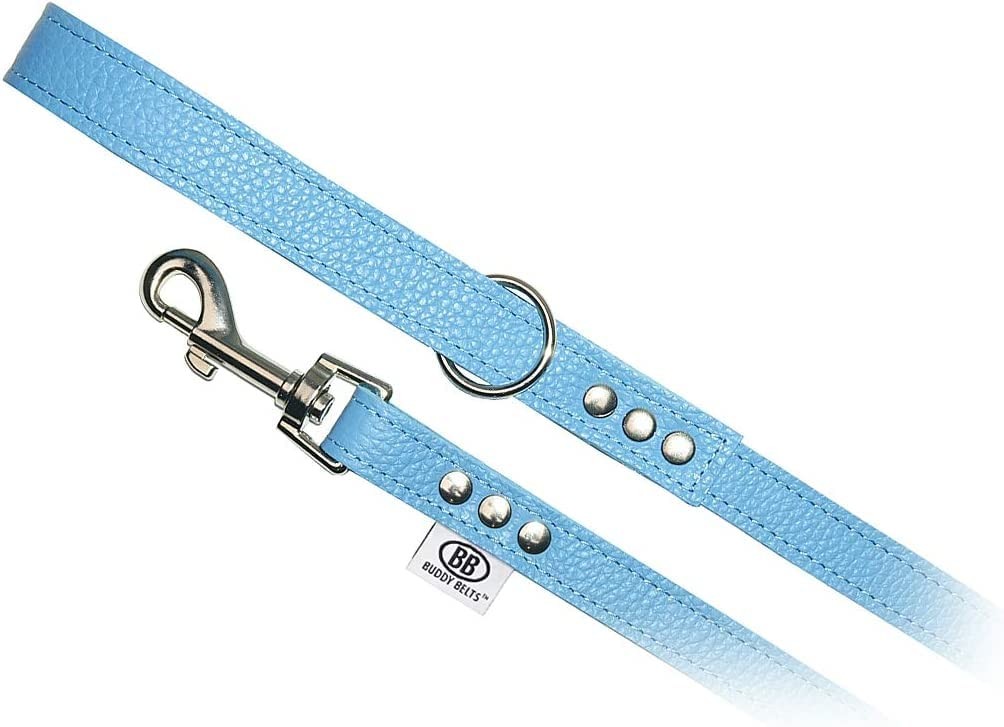 BUDDY BELT All Pebble Grain Leather Leash Blue - Premium Edition (3/4