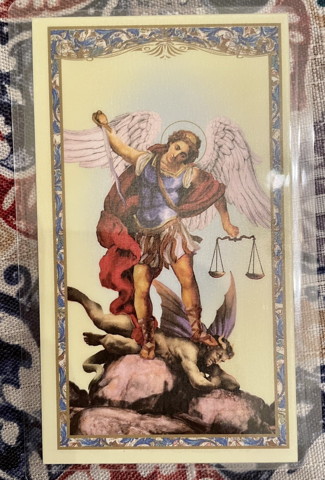 ST. SAINT MICHAEL The Archangel- Laminated Prayer Holy Card