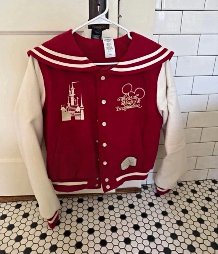 Disney Parks x Her Universe Walt Disney World Varsity Jacket, size M, Red/White