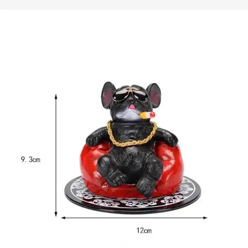Bulldog Car Dashboard Ornament, Cute Dog Figurine Auto Interior Decor