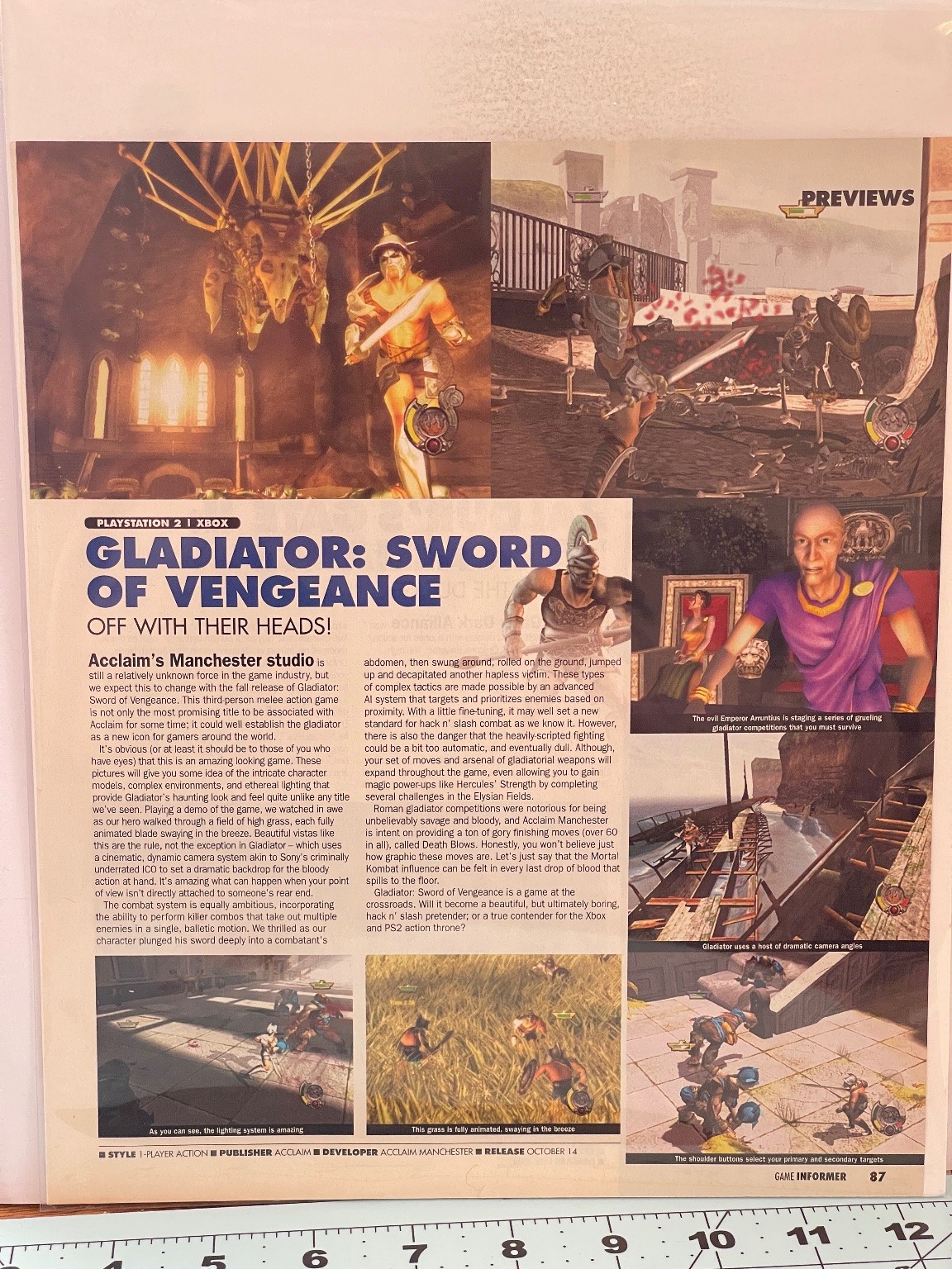 Gladiator Sword of Vengeance PS2 Xbox Game Informer Preview 2003