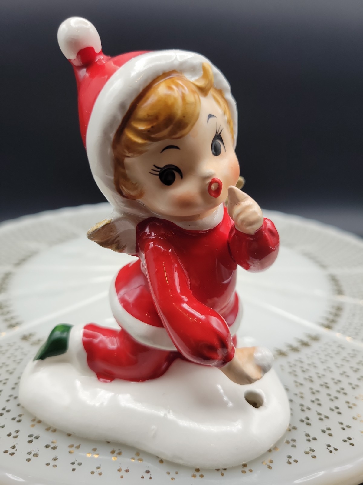 Josef's Original Boy Santa Angel With Snowball 