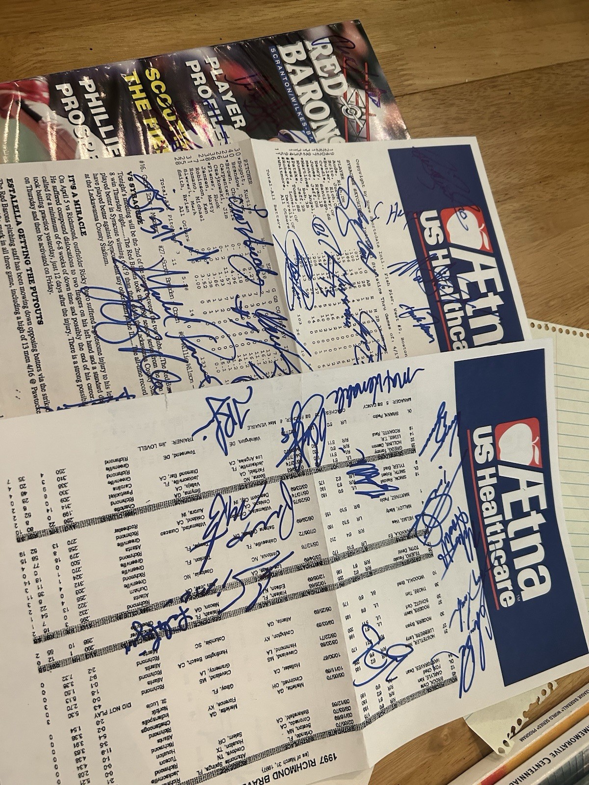 1997 Scranton/Wilkes-Barre Red Barons Autograph Lot 35+ Signatures Multiple Item