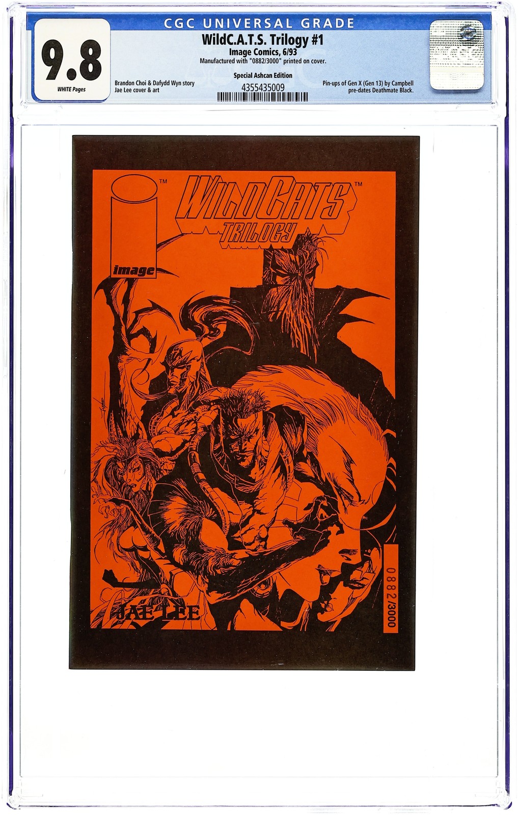 Wildcats Trilogy Ashcan #1 CGC 9.8 1993 4355435009