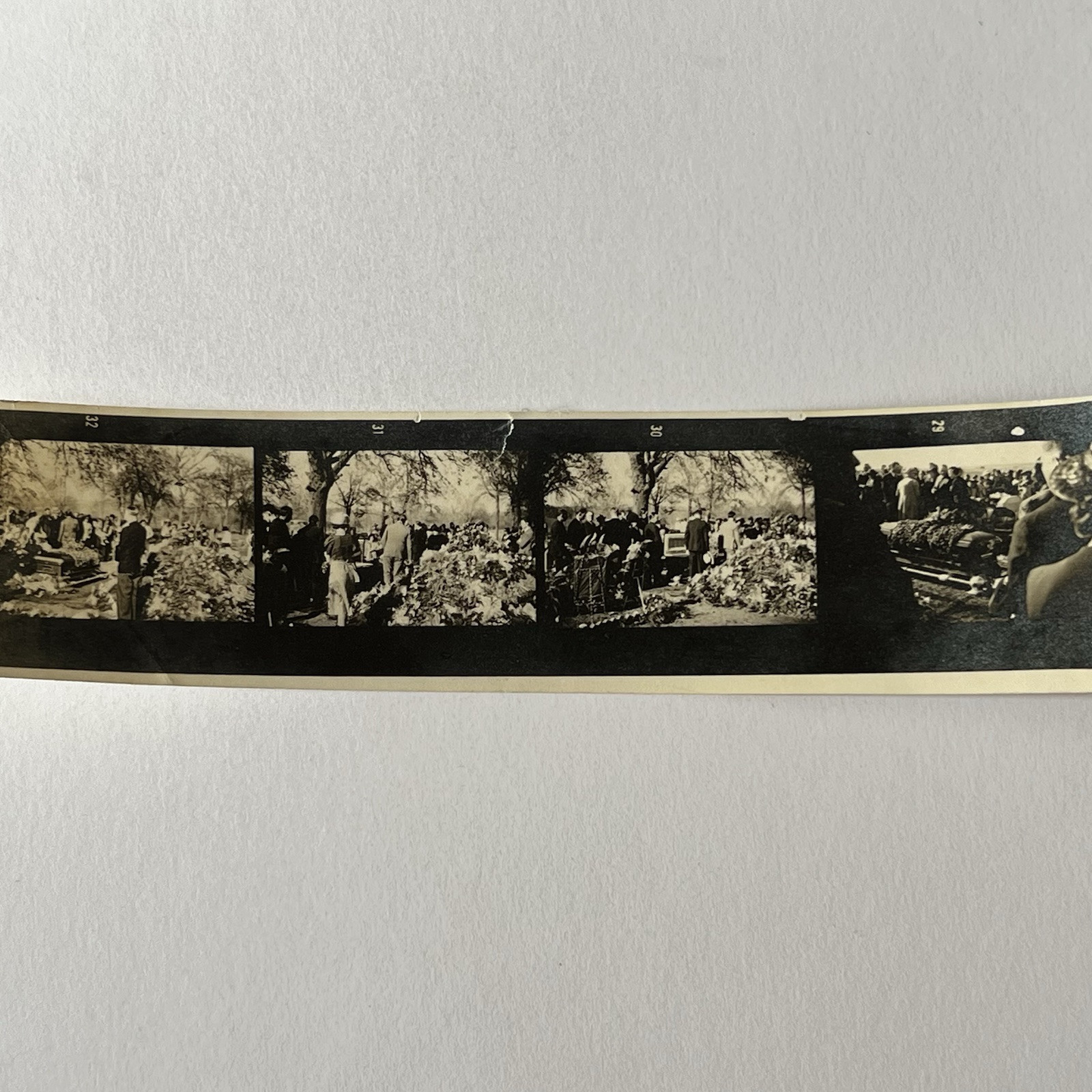 Vintage Sepia Photo Strip Snapshot Photograph Funeral Post Mortem Memento Mori