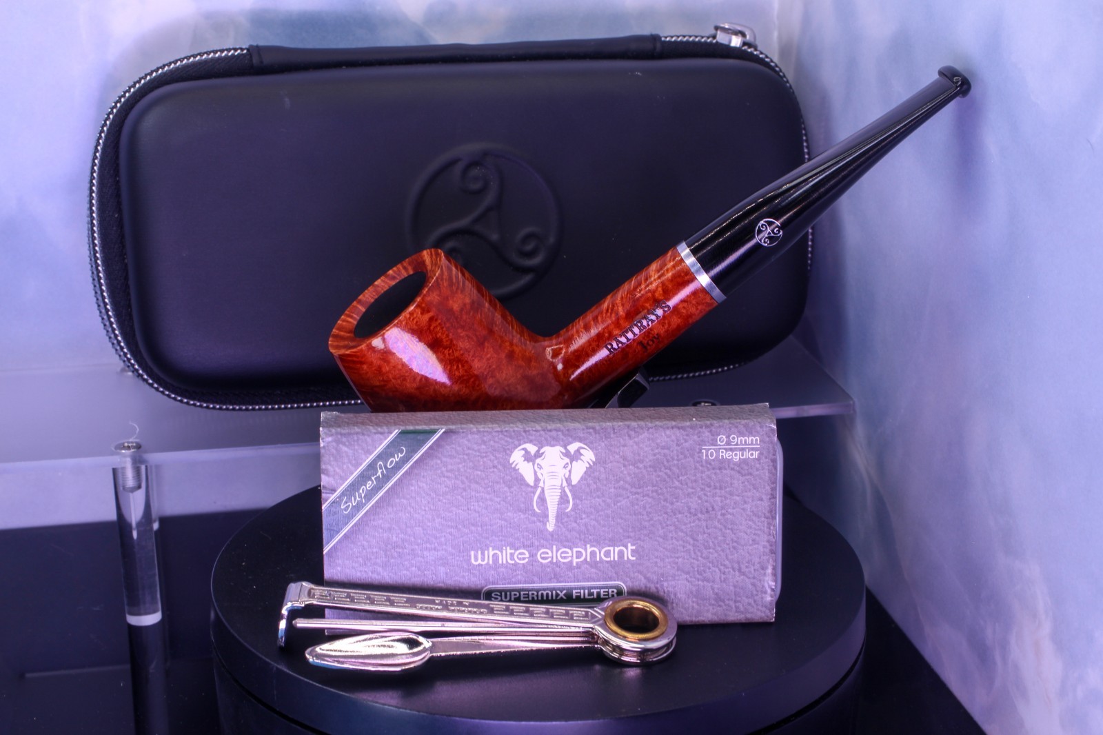 UNSMOKED Rattray\'s Joy Starter Set Smooth Billiard w/ Zip Case (113  Filter PIPE