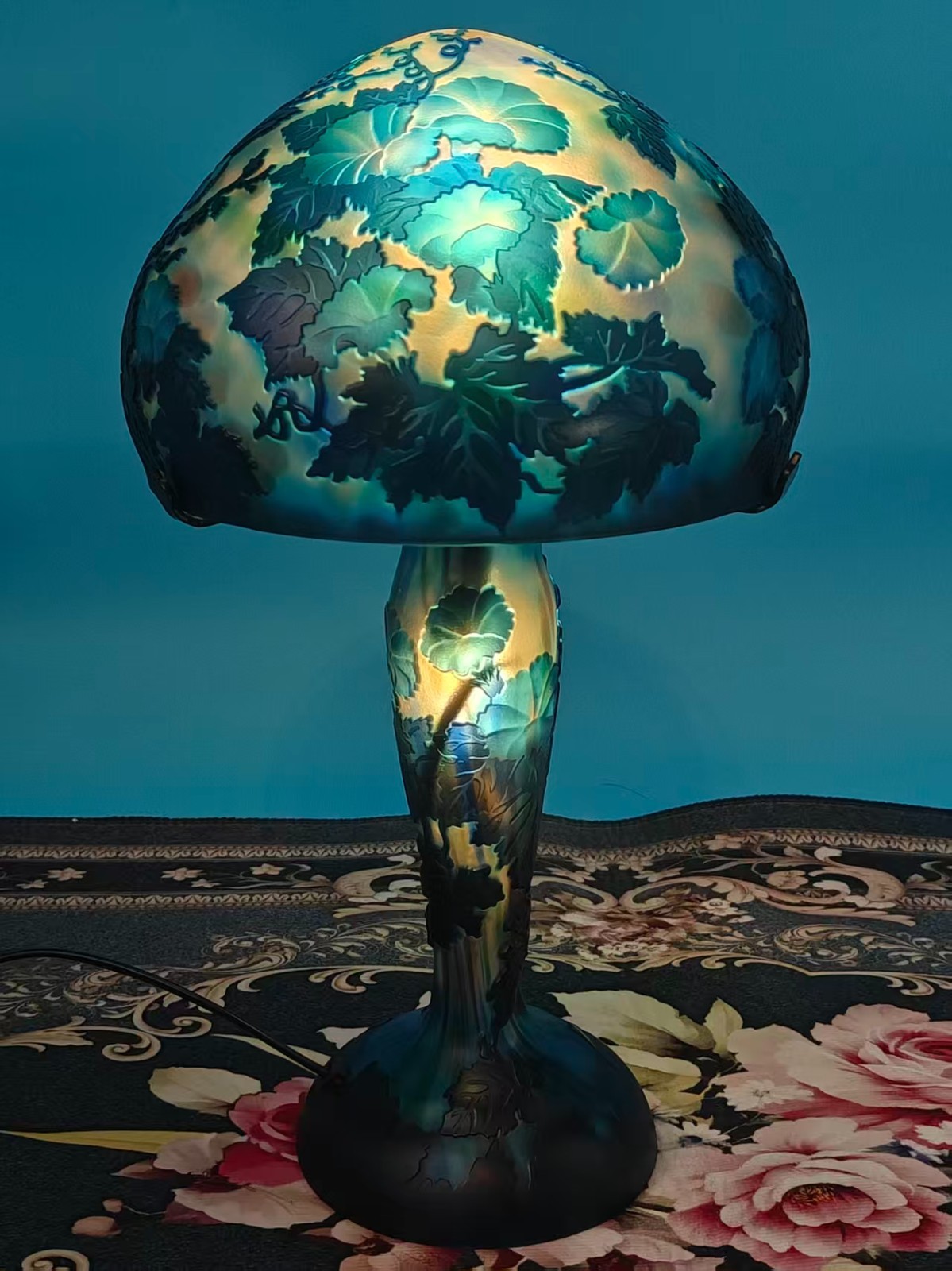 Art Nouveau Style Emile Galle Desk lamp light US Duty Free
