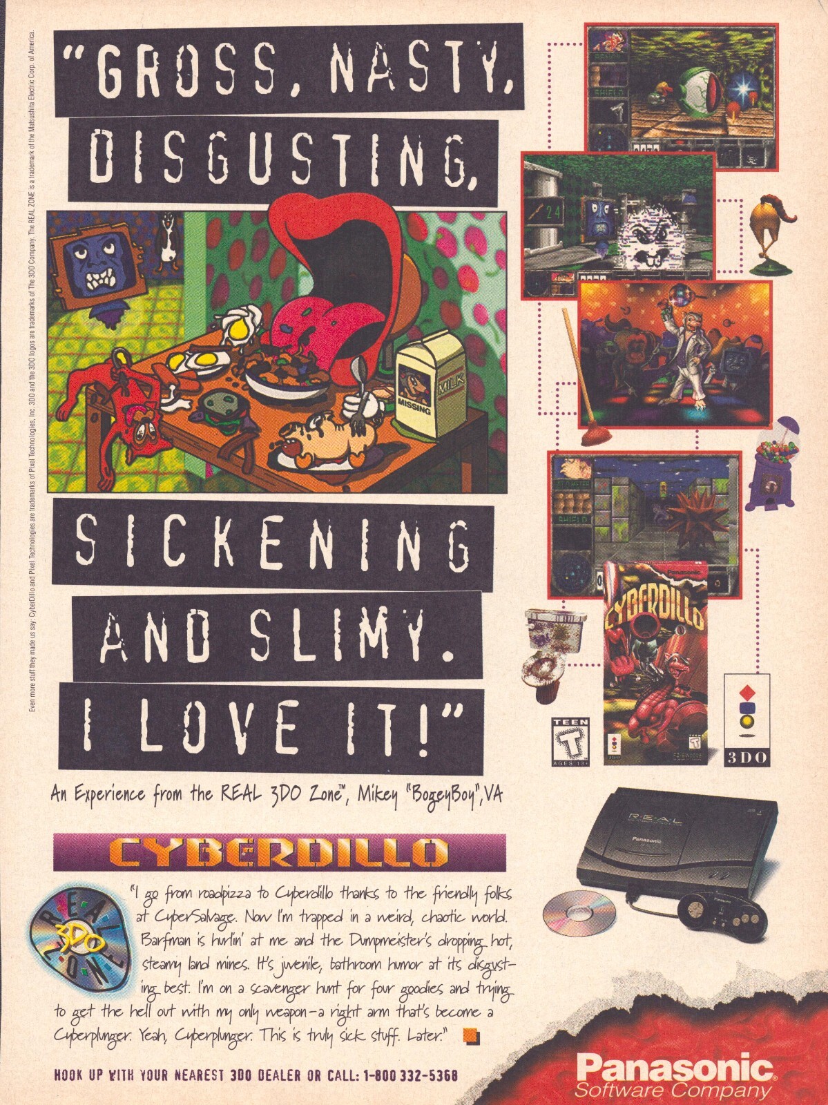 Vintage 1995 Print Ad -Cyberdillo - Real 3D0 Zone
