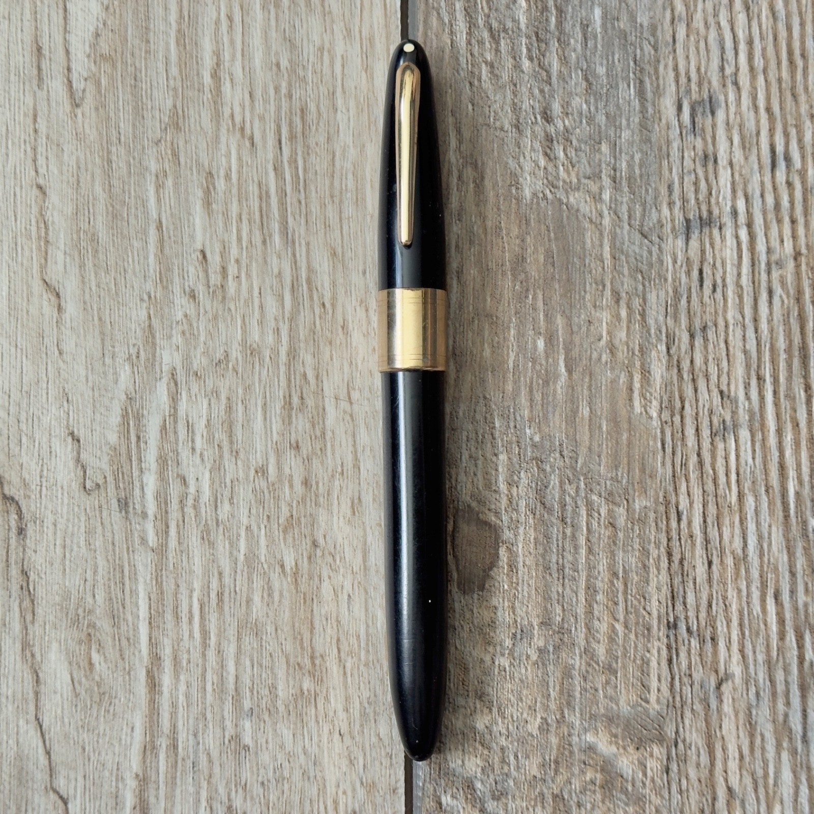 W.A. Sheaffer Lifetime Black White Dot 14k Gold Nib Fountain Pen Damaged Read