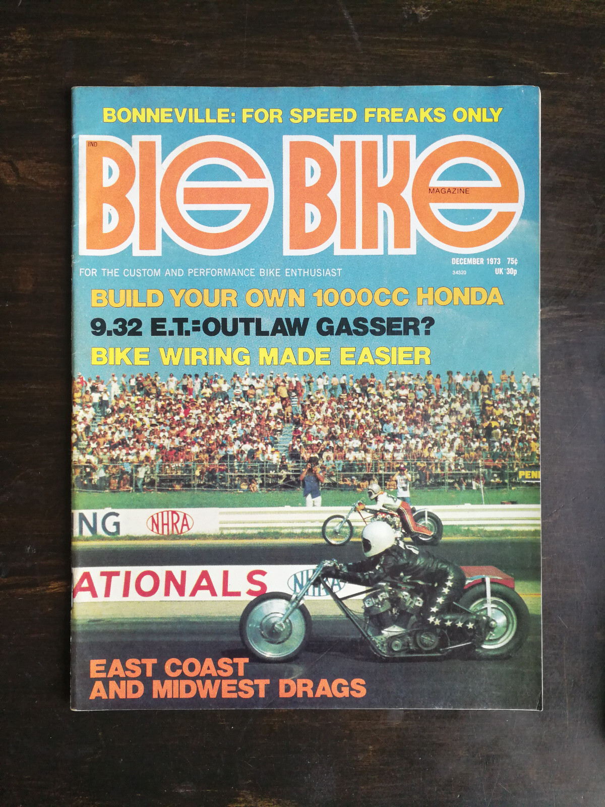 Big Bike Magazine December 1973 Honda 1000 Mutha  East Coast & Midwest Drags 824